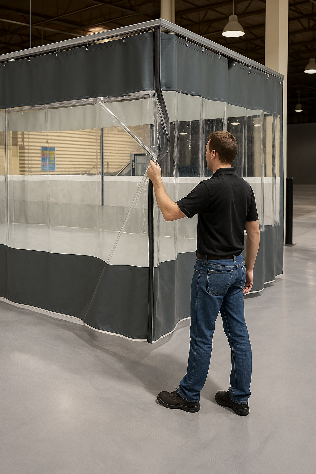 PVC Transparent Outdoor Waterproof Curtain – Heavy-Duty 0.6mm Vinyl, Clear Weatherproof Panels with Eyelets & Hooks – Garages, Patios, Gardens