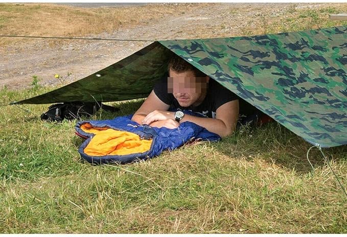 Universal Camo Tarpaulin Cover – Durable Waterproof Groundsheet for Camping Boating and Outdoor Use