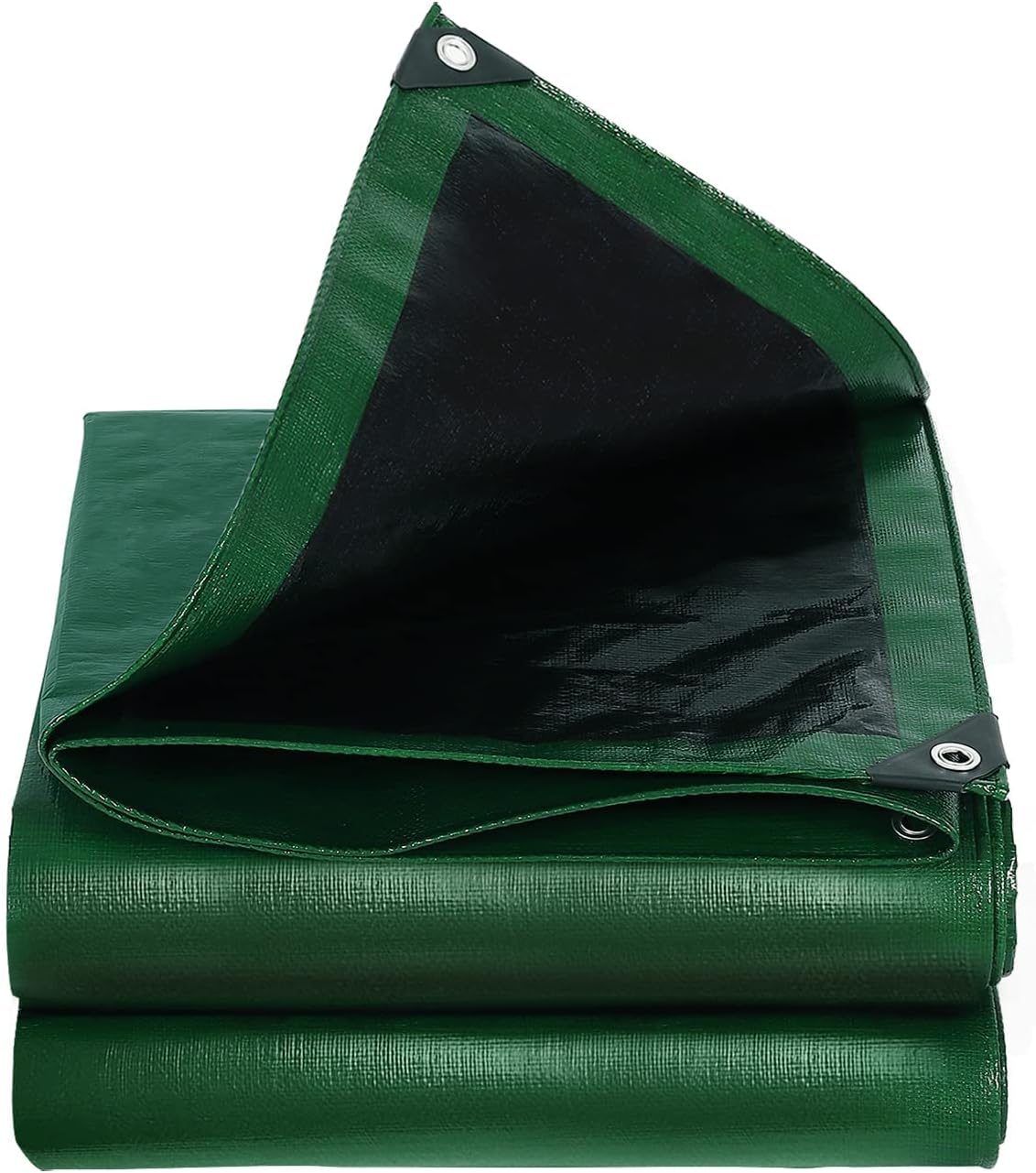 Waterproof Heavy Duty Green/Black Tarpaulin - 265gsm Reinforced Cover for Ultimate Outdoor Protection