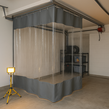 PVC Transparent Outdoor Waterproof Curtain – Heavy-Duty 0.6mm Vinyl, Clear Weatherproof Panels with Eyelets & Hooks – Garages, Patios, Gardens