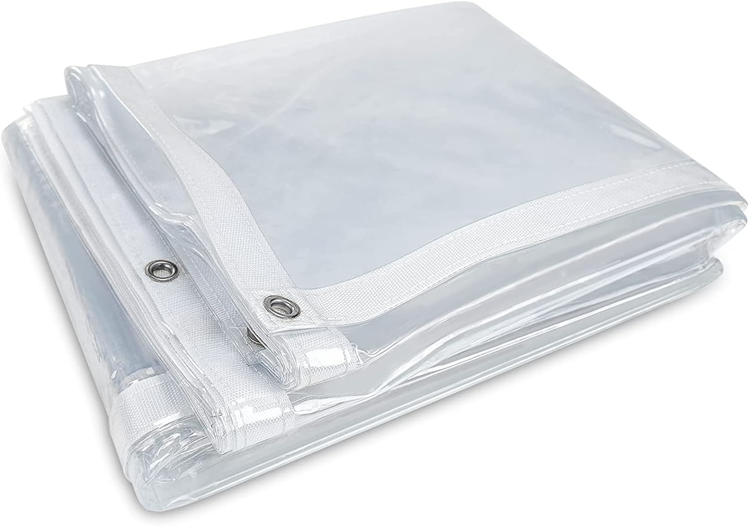 Heavy-Duty Clear Waterproof 310gsm Tarpaulin - UV Resistant Market Stall Tarp for Outdoor Use