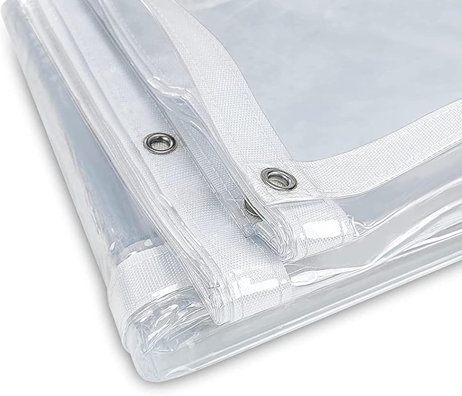 Heavy-Duty Clear Waterproof 310gsm Tarpaulin - UV Resistant Market Stall Tarp for Outdoor Use