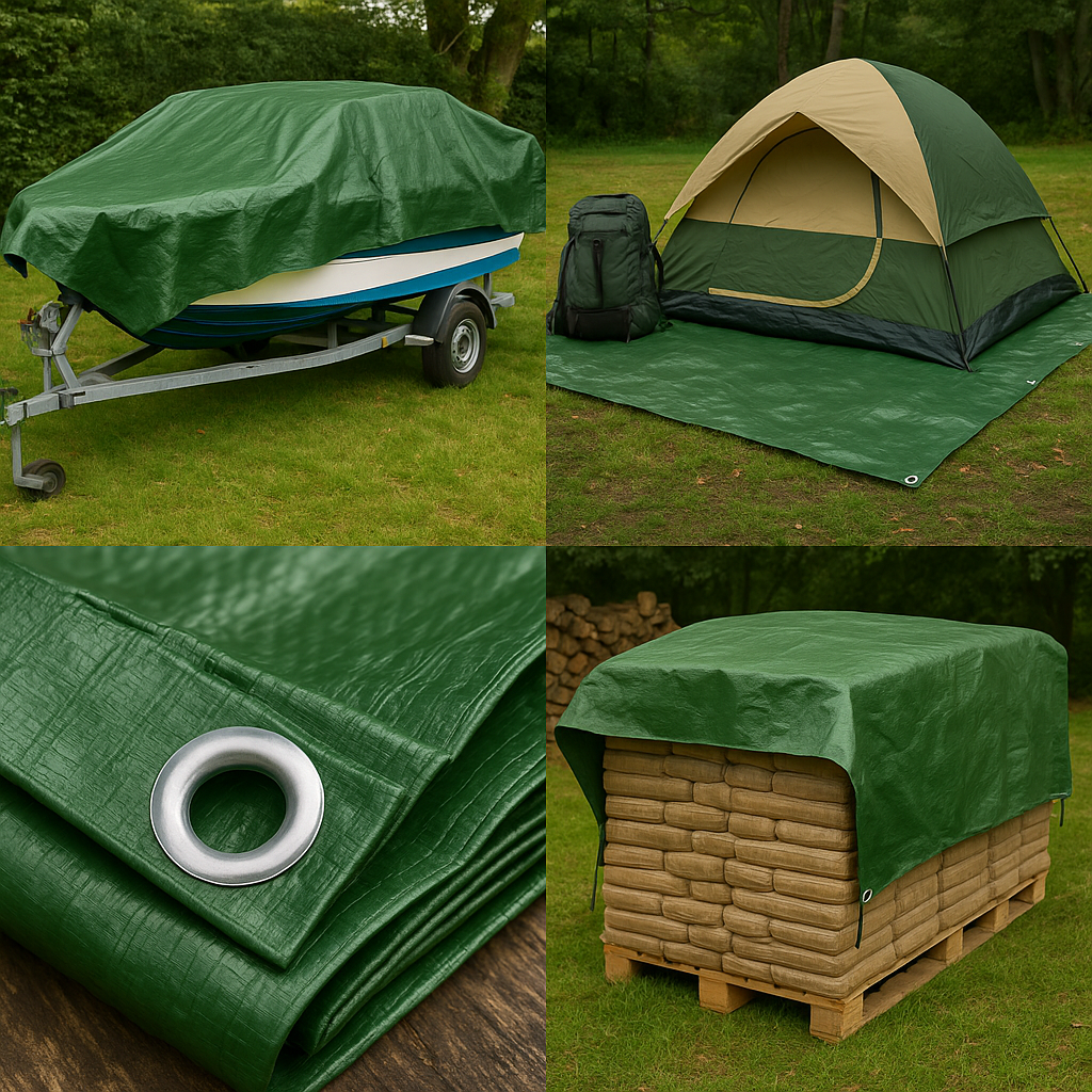 Universal Green Tarpaulin Cover – Multipurpose Groundsheet for Boating Hiking and Outdoor Protection