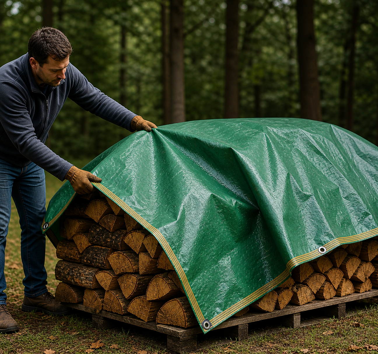 420gsm Heavy Duty PVC Tarpaulin – 100% Waterproof | Reinforced Eyelets | 16 Sizes