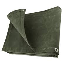 Dark Slate Gray Heavy Duty Canvas Tarpaulins - Dark Green (21OZ)