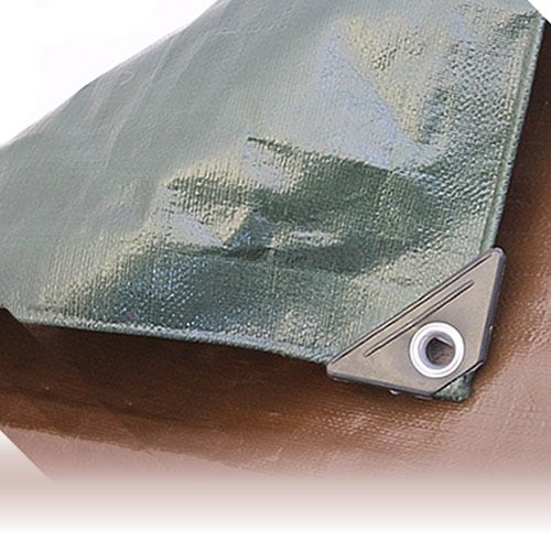 Dark Gray Rotproof UV Protected Green and Brown Heavy Duty Tarpaulin 250gsm