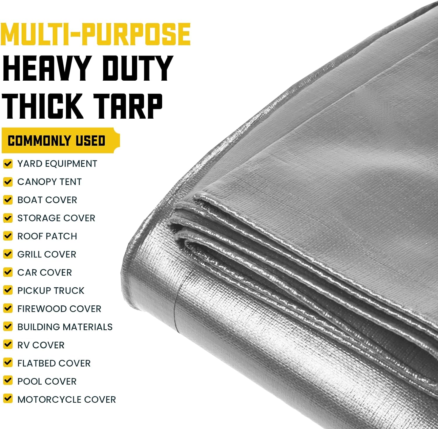 Industrial Heavy Duty Polyethylene Tarpaulin – 305gsm Ultra-Durable Waterproof Tarp for Construction Outdoor