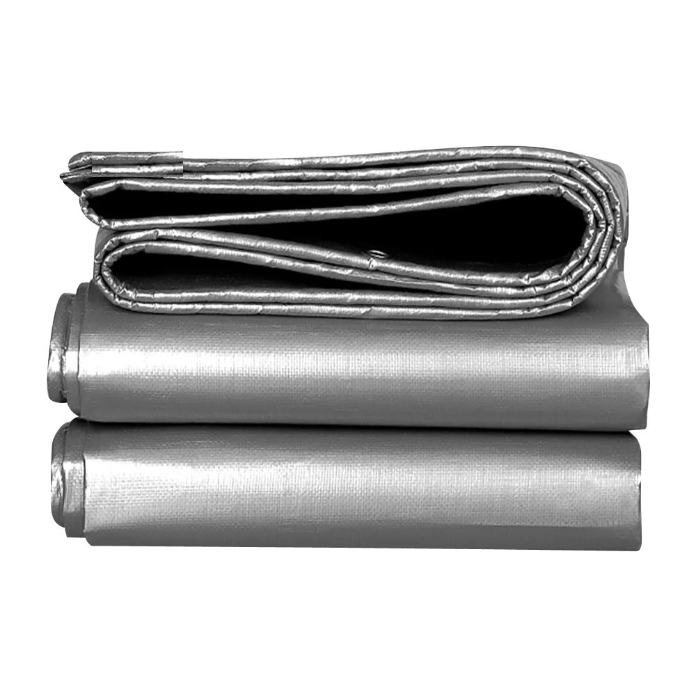 Heavy-Duty Silver Waterproof Tarpaulin 140 GSM – Reinforced Multi-Purpose Cover for Construction, Garden, and Camping | UV-Stabilised, Rotproof, Recyclable Protective Sheet