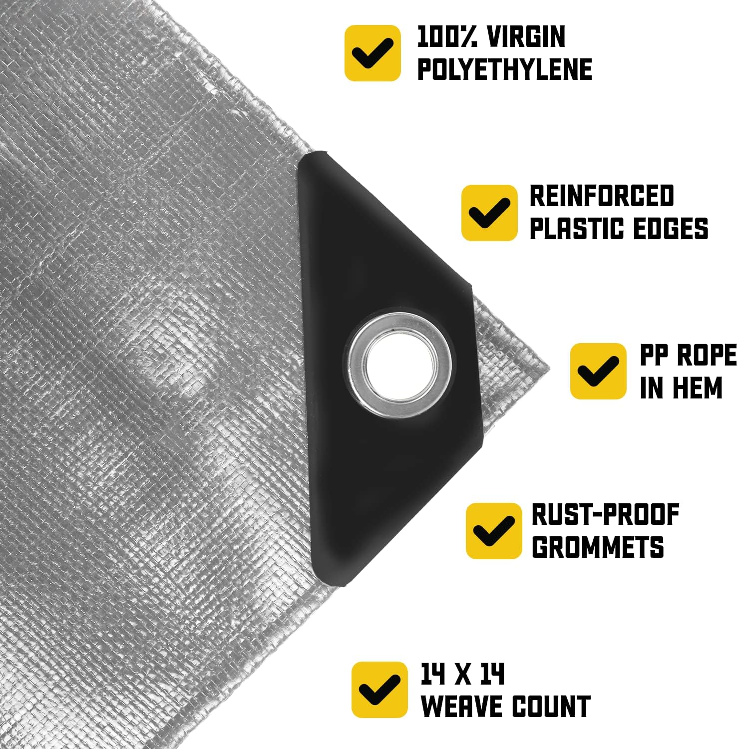Industrial Heavy Duty Polyethylene Tarpaulin – 305gsm Ultra-Durable Waterproof Tarp for Construction Outdoor