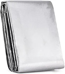Waterproof & UV-Proof Heavy-Duty Tarpaulin 140GSM Silver Tarp for Cars, Boats & Garden Gear
