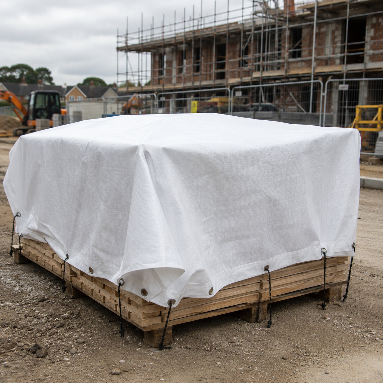 Heavy Duty White Tarpaulin 110gsm - Waterproof UV Resistant PE Cover Sheet