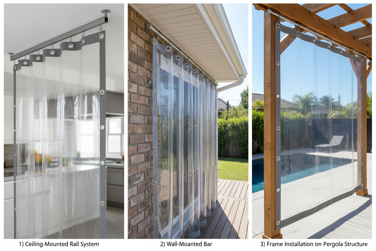 Three different mounting options displayed