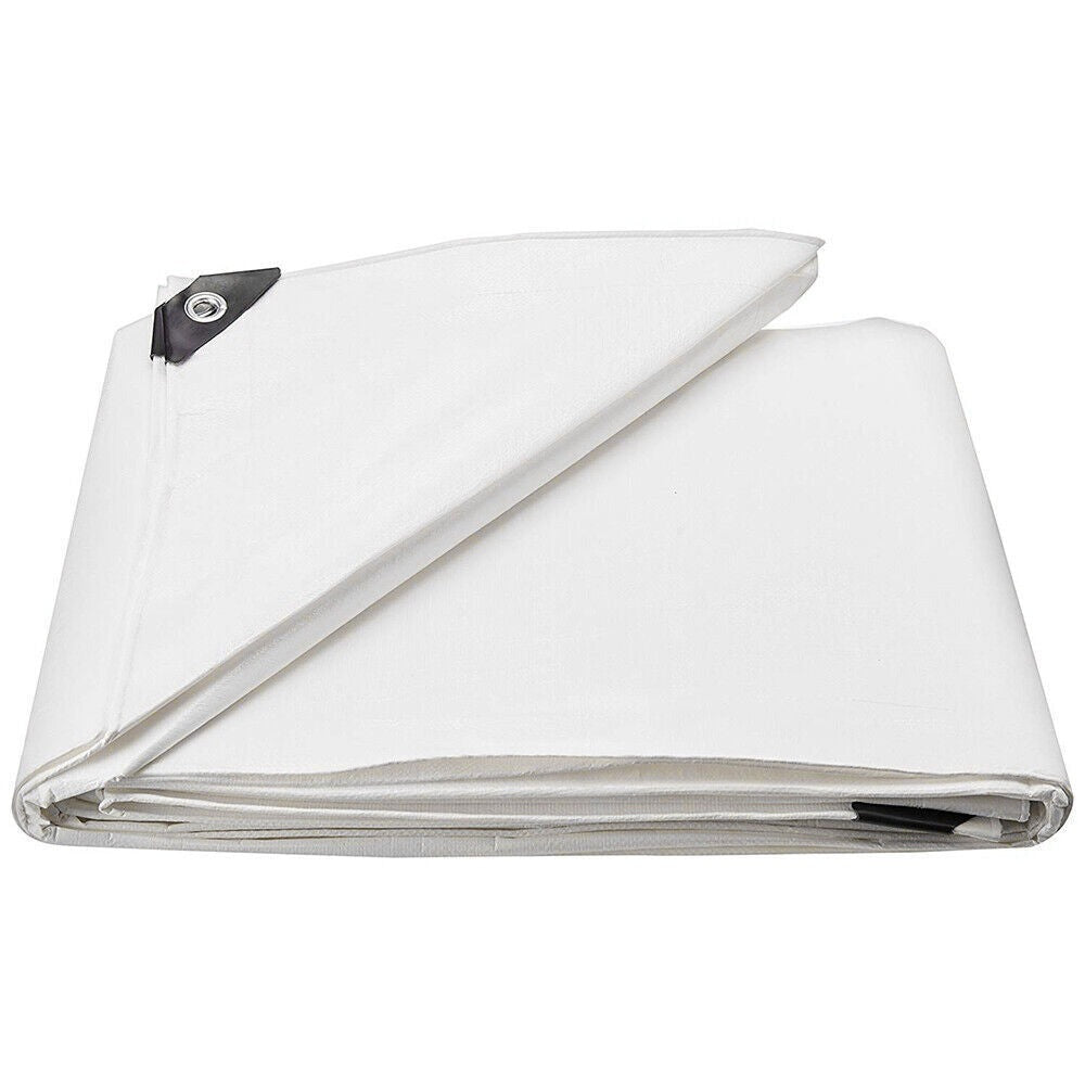 Rotproof UV Protected Heavy Duty Tarpaulin - Super White 200gsm Waterproof Cover