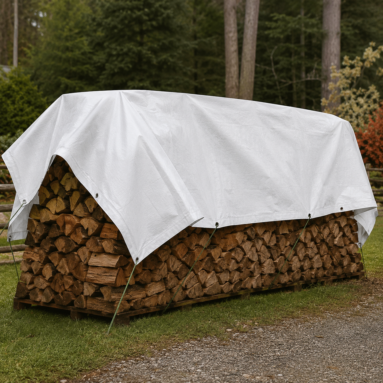 Heavy Duty White Tarpaulin 110gsm - Waterproof UV Resistant PE Cover Sheet