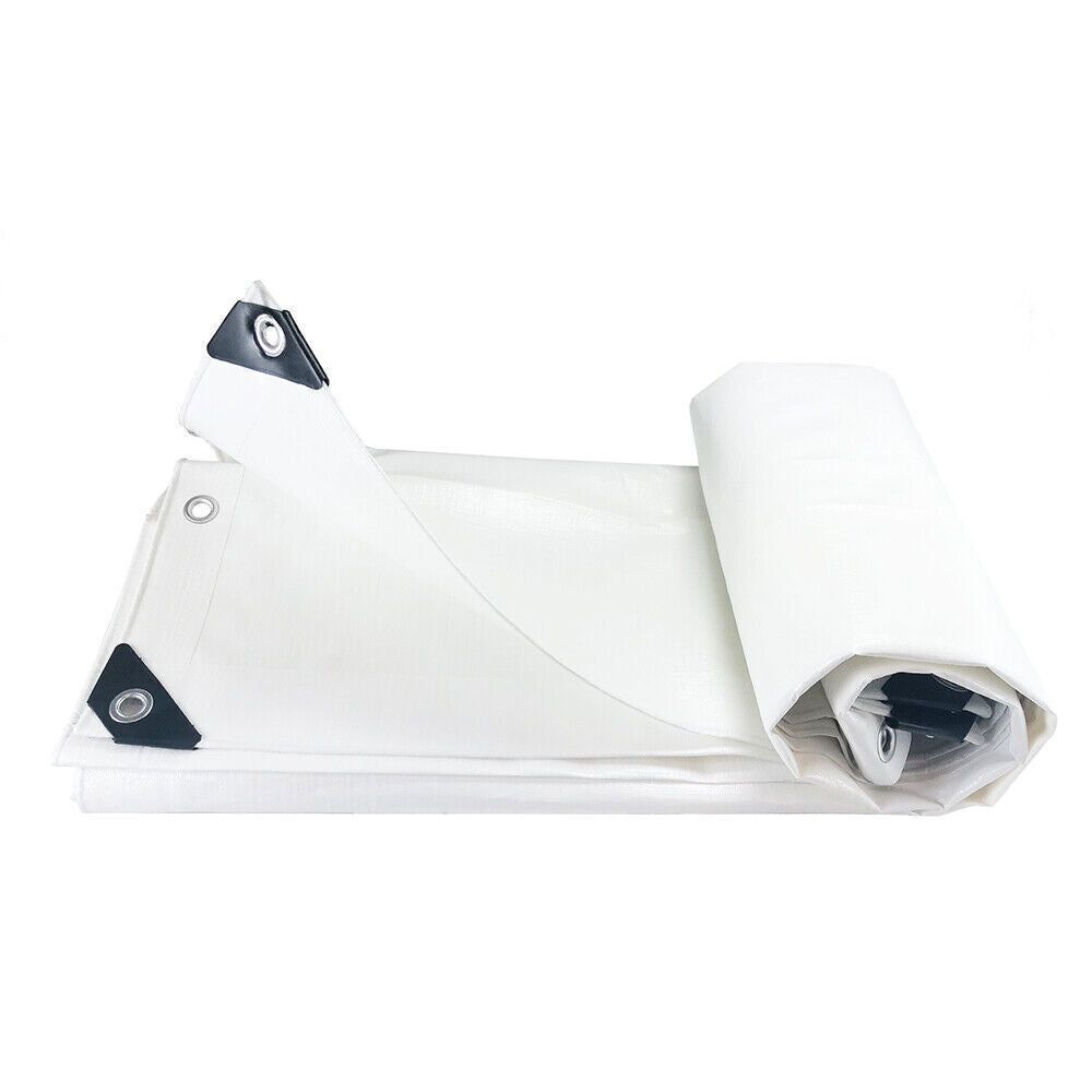 Rotproof UV Protected Heavy Duty Tarpaulin - Super White 200gsm Waterproof Cover