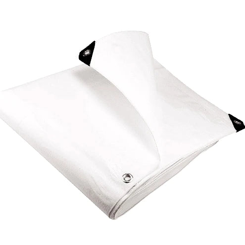 Waterproof Super White Cricket Wicket Cover Tarpaulin – 200gsm Heavy-Duty LDPE Sheet | UV-Protected, Rotproof & Reinforced for Outdoor Sports Use