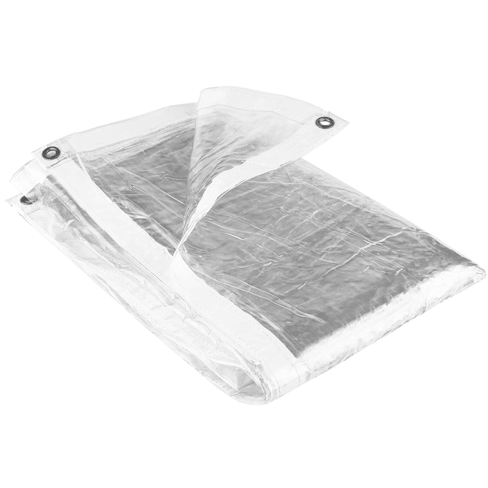 Light Gray Glass Clear Tarp Tarpaulin UV Resistant Clear Heavy Duty As Glass Market Stall