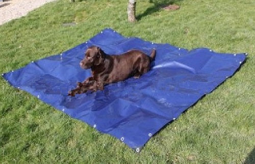 Slate Gray UV Protected Waterproof Blue And Beige Extra Heavy Duty 350gsm Tarpaulin