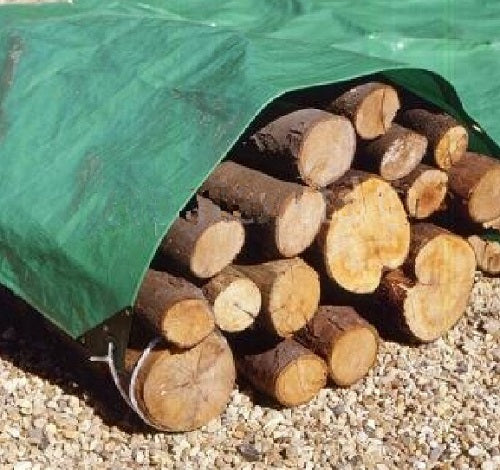 Slate Gray Waterproof Green/Silver Tarpaulin - 140gsm