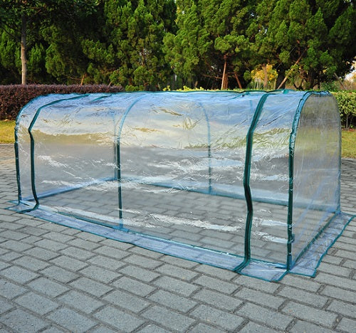 Light Slate Gray Waterproof Transparent PVC Tunnel Green House Clear Tarpaulin Fruit Cage Steel Frame