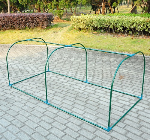 Gray Waterproof Transparent PVC Tunnel Green House Clear Tarpaulin Fruit Cage Steel Frame