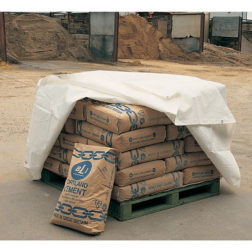 Dim Gray White Tarpaulin 200gsm UV Protected Polyethylene Waterproof Multipurpose PVC Tarpaulin