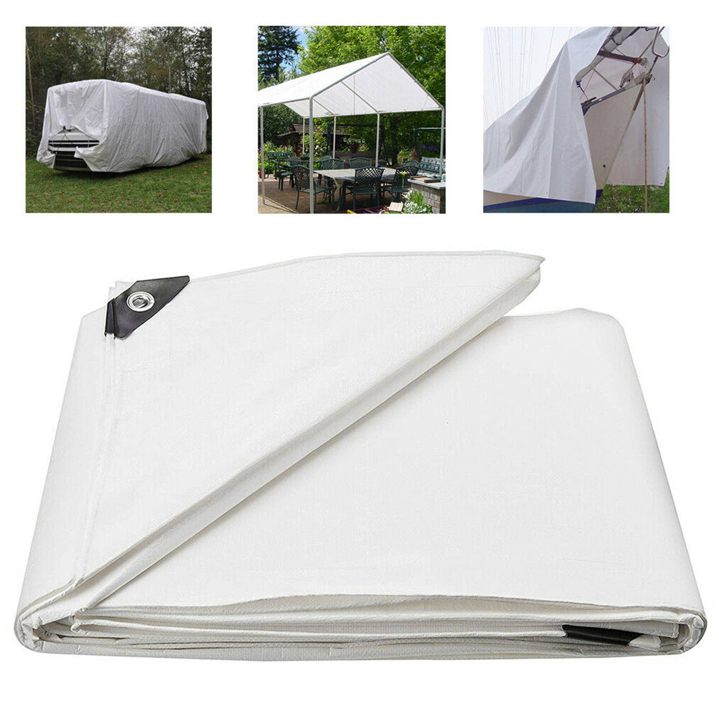 Light Gray Rotproof UV Protected Super White Heavy Duty Tarpaulin 200gsm