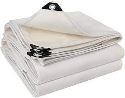 Light Gray Rotproof UV Protected Super White Heavy Duty Tarpaulin 200gsm