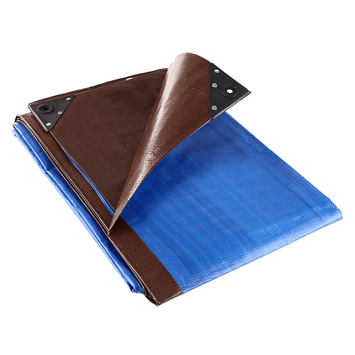 Versatile Waterproof Multipurpose Brown And Blue Heavy Duty 185gsm Tarpaulin