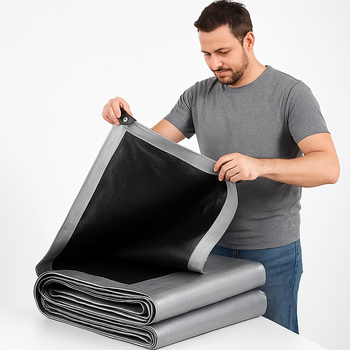 Heavy Duty UV Resistant Silver/Black Tarpaulin 105GSM – Durable Waterproof Cover for All-Weather Protection and Versatile Use