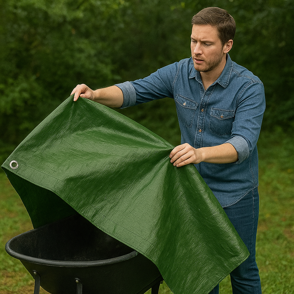 Universal Green Tarpaulin Cover – Multipurpose Groundsheet for Boating Hiking  and Outdoor Protection