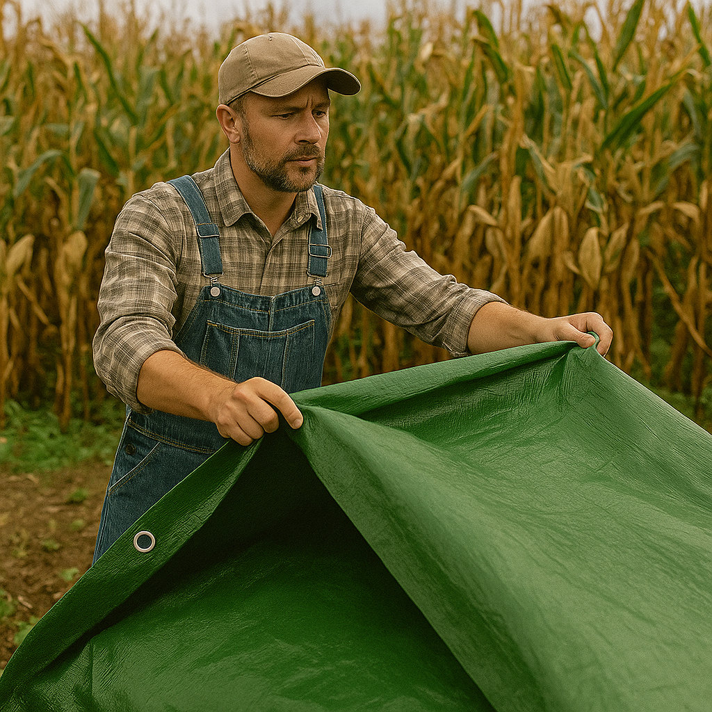 Universal Green Tarpaulin Cover – Multipurpose Groundsheet for Boating Hiking  and Outdoor Protection