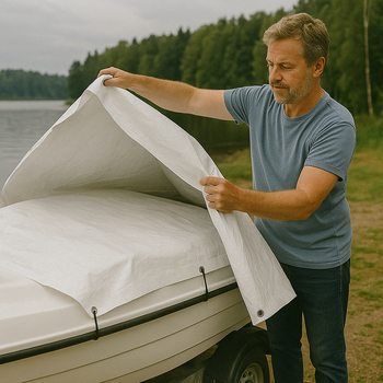 Versatile White Tarpaulin Waterproof 90GSM – Durable Cover Sheet for Furniture Caravans, and All-Weather Protection