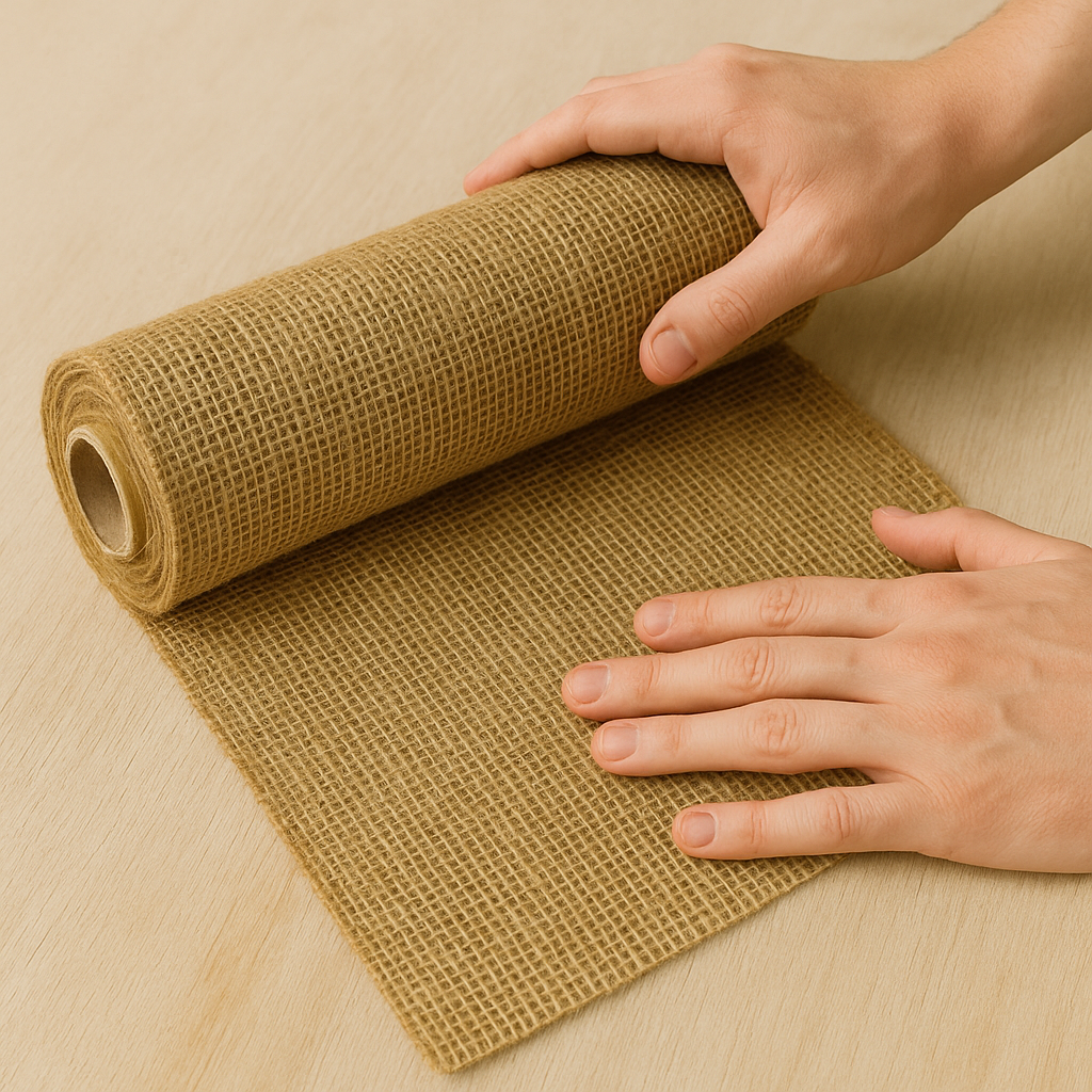 Natural Hessian Jute Roll – 200gsm Eco-Friendly Burlap Fabric for Upholstery, Crafts, and Gardening
