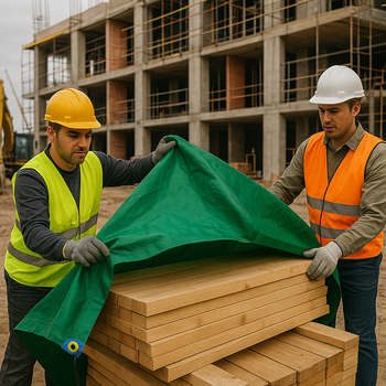 Heavy Duty Green Cotton Canvas Tarpaulin – 14oz Durable Waterproof Tarp for Outdoor  Industrial  and Equipment Protection