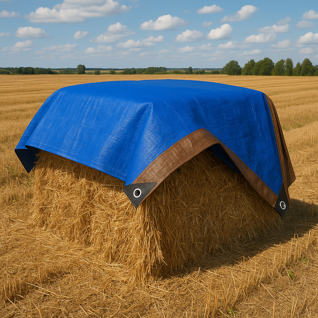 UV Protected Waterproof Heavy Duty Tarpaulin 185gsm - Brown and Blue Outdoor Cover for All-Weather Protection