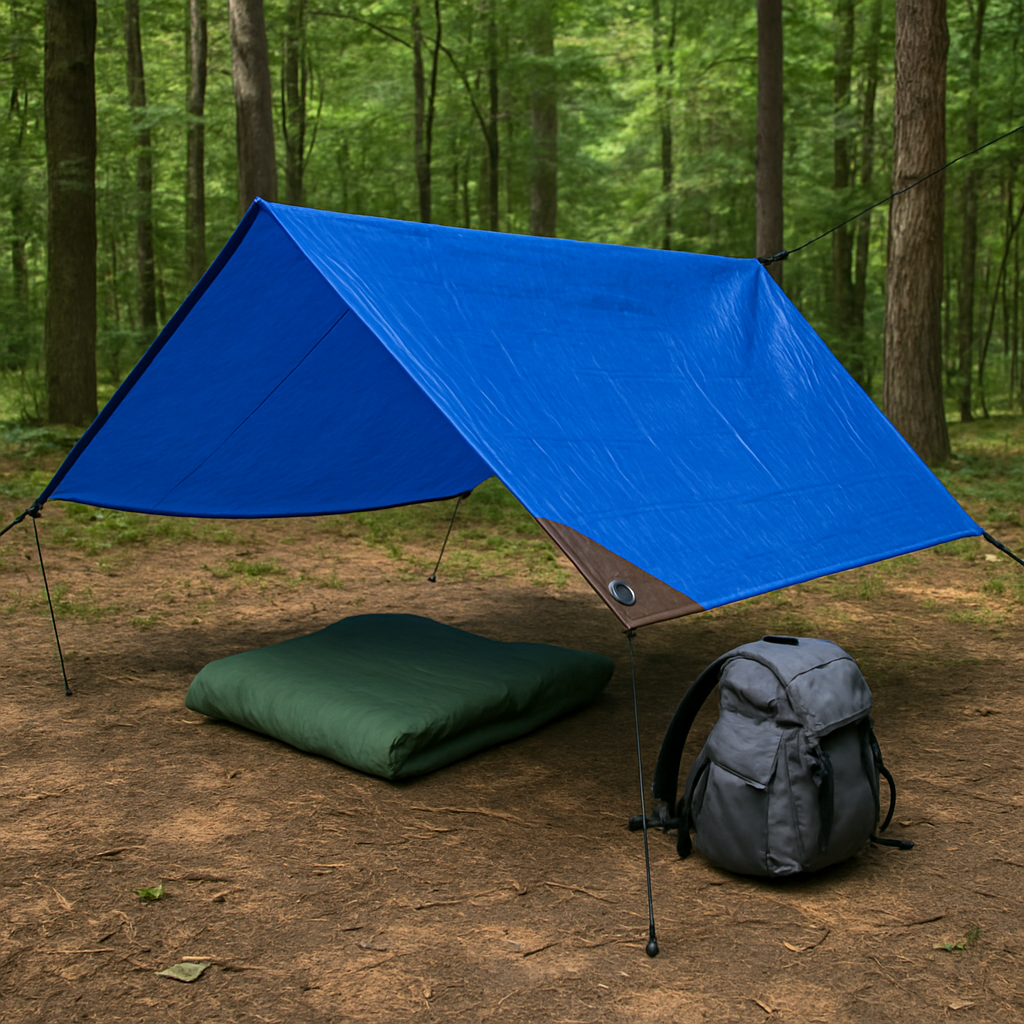 UV Protected Waterproof Heavy Duty Tarpaulin 185gsm - Brown and Blue Outdoor Cover for All-Weather Protection