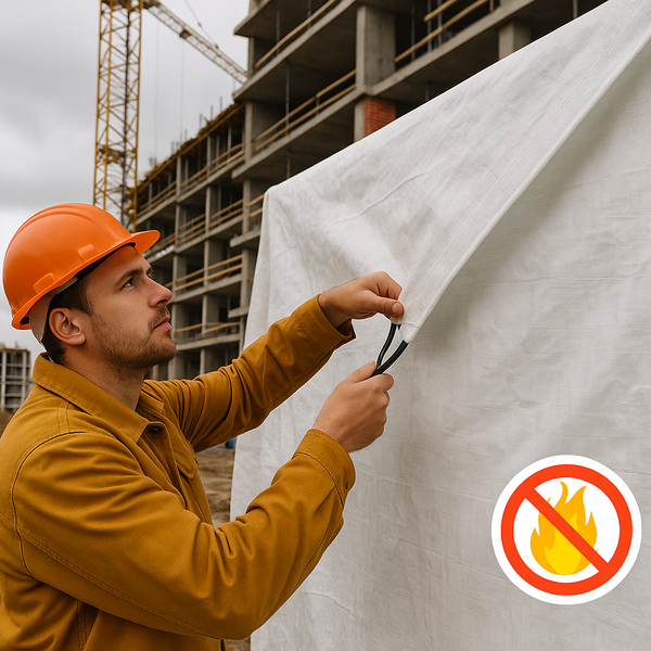 Flame Retardant Heavy Duty Tarpaulin Sheet 200gsm – White, CPAI-84 Certified Waterproof