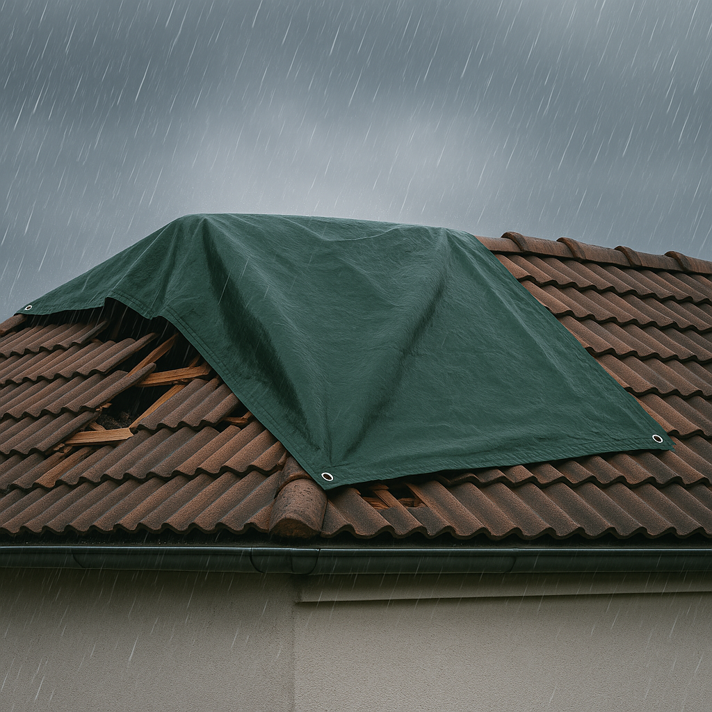 Rotproof UV Protected Green and Brown Heavy Duty Tarpaulin 250gsm - Waterproof Cover for Outdoor Protection