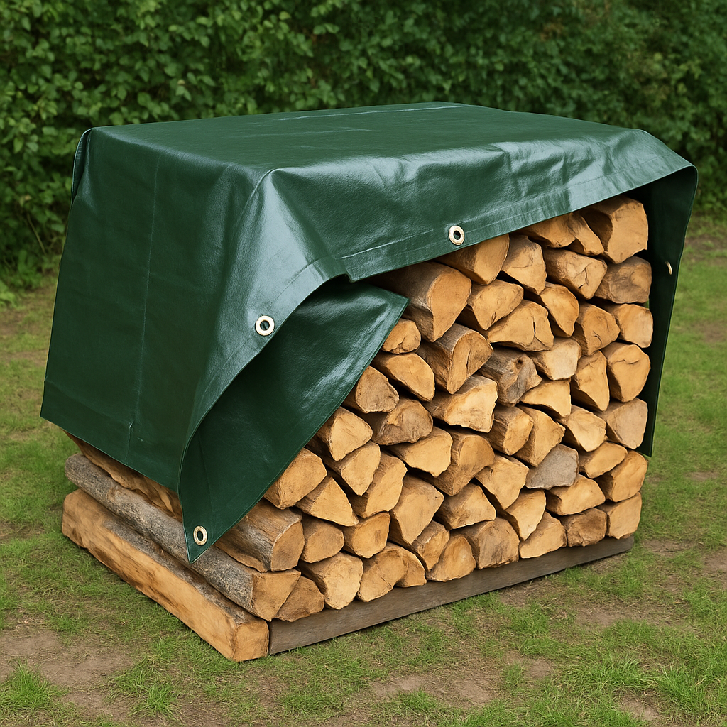 Rotproof UV Protected Green and Brown Heavy Duty Tarpaulin 250gsm - Waterproof Cover for Outdoor Protection