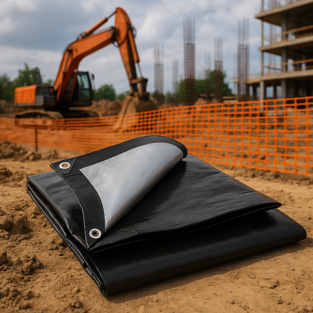 UV Protected Shrinkproof Black and Silver Heavy Duty Tarpaulin – 270gsm Premium Weatherproof Cover