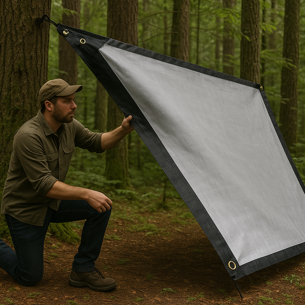 UV Protected Shrinkproof Black and Silver Heavy Duty Tarpaulin 270gsm
