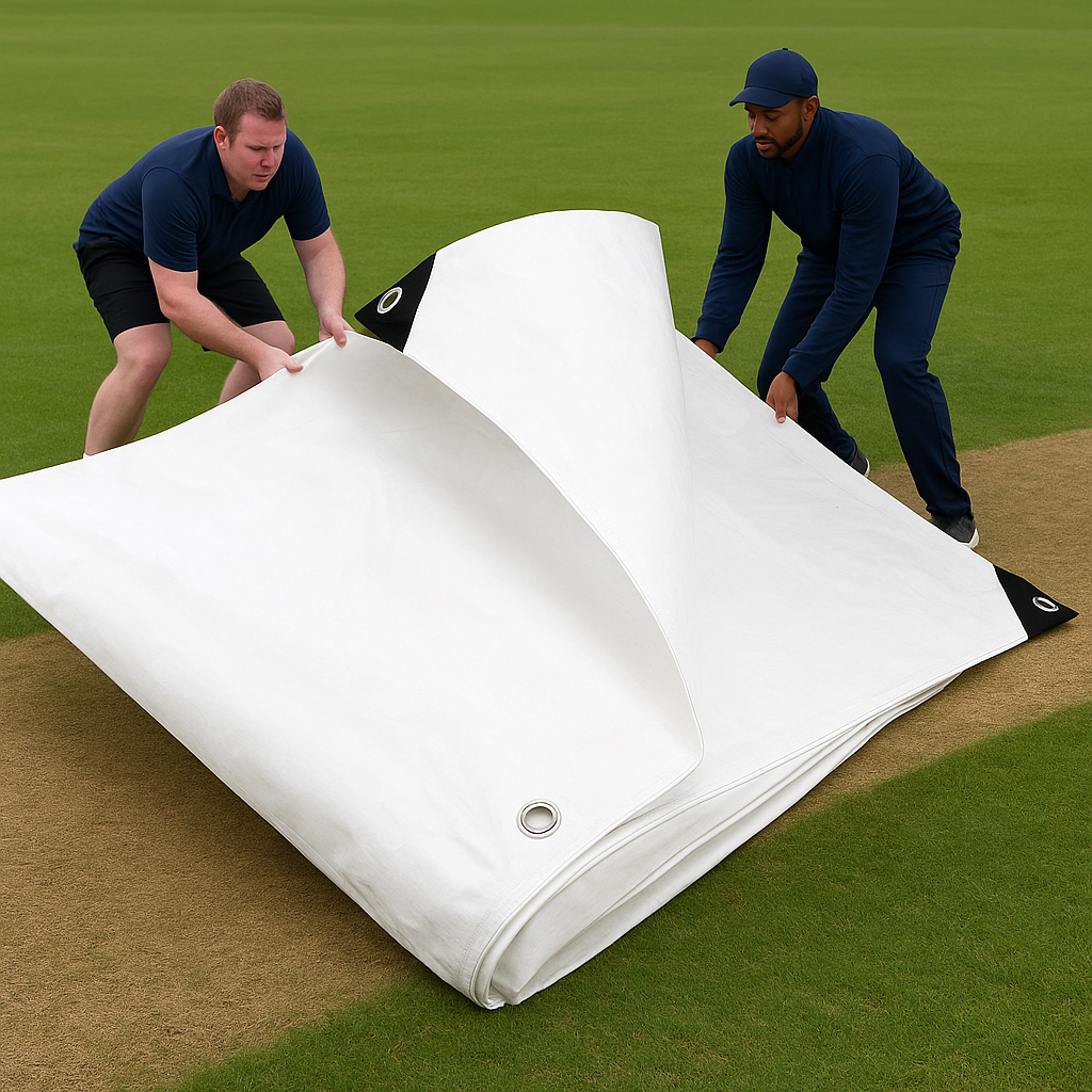 Waterproof Super White Cricket Wicket Cover Tarpaulin 200gsm