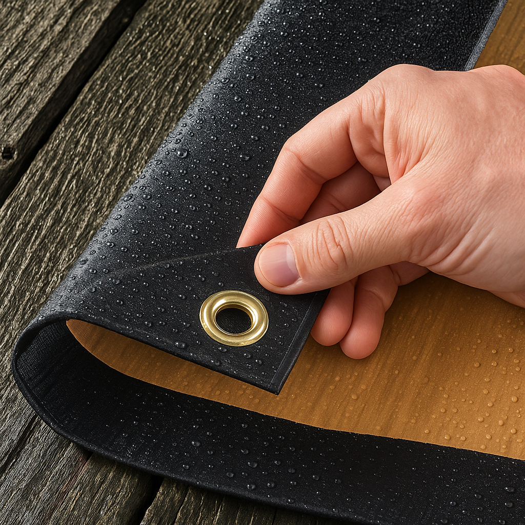 Extra Heavy Duty 270gsm Laminated Tarpaulin Waterproof Ground Sheet Cover - Black & Gold All-Weather Protection