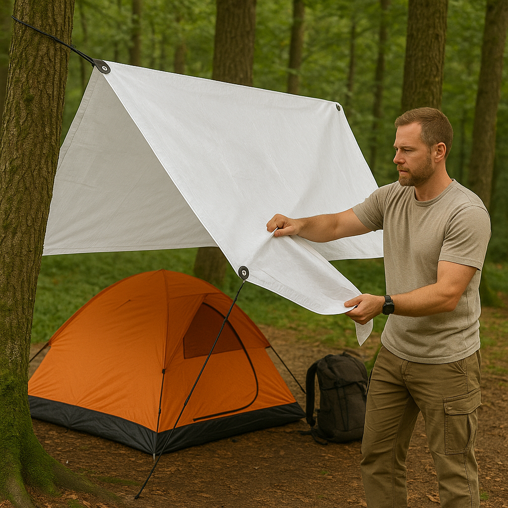 Heavy-Duty Multipurpose Waterproof Tarpaulin – UV Protected Super White 200gsm Cover for Outdoor Use