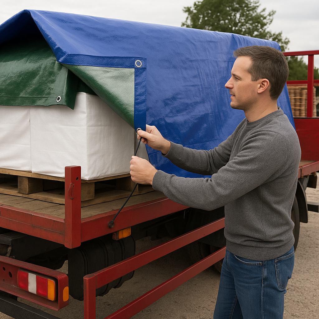 Multi-Purpose Waterproof Budget Tarpaulins - Blue/Green 70GSM Heavy Duty Cover