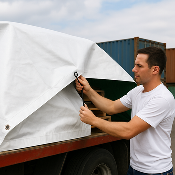 Heavy Duty Waterproof White Tarpaulin – UV Resistant 105GSM  Durable Outdoor Cover for All Weather Protection