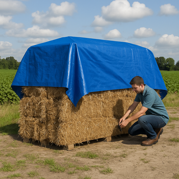 Heavy Duty Blue Waterproof Tarpaulin 100gsm – Reinforced Multi-Purpose Cover Sheet with Metal Eyelets for Outdoor Protection
