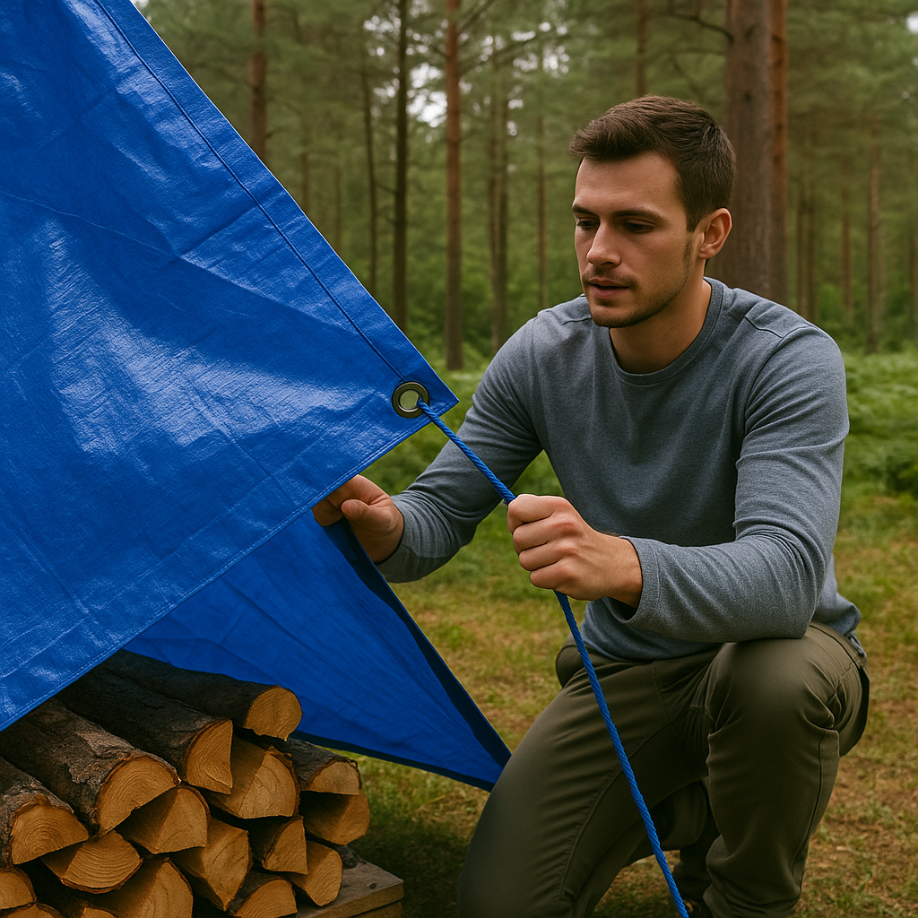 Waterproof Blue Tarpaulin 100gsm - Lightweight Multipurpose Cover for Outdoor Use