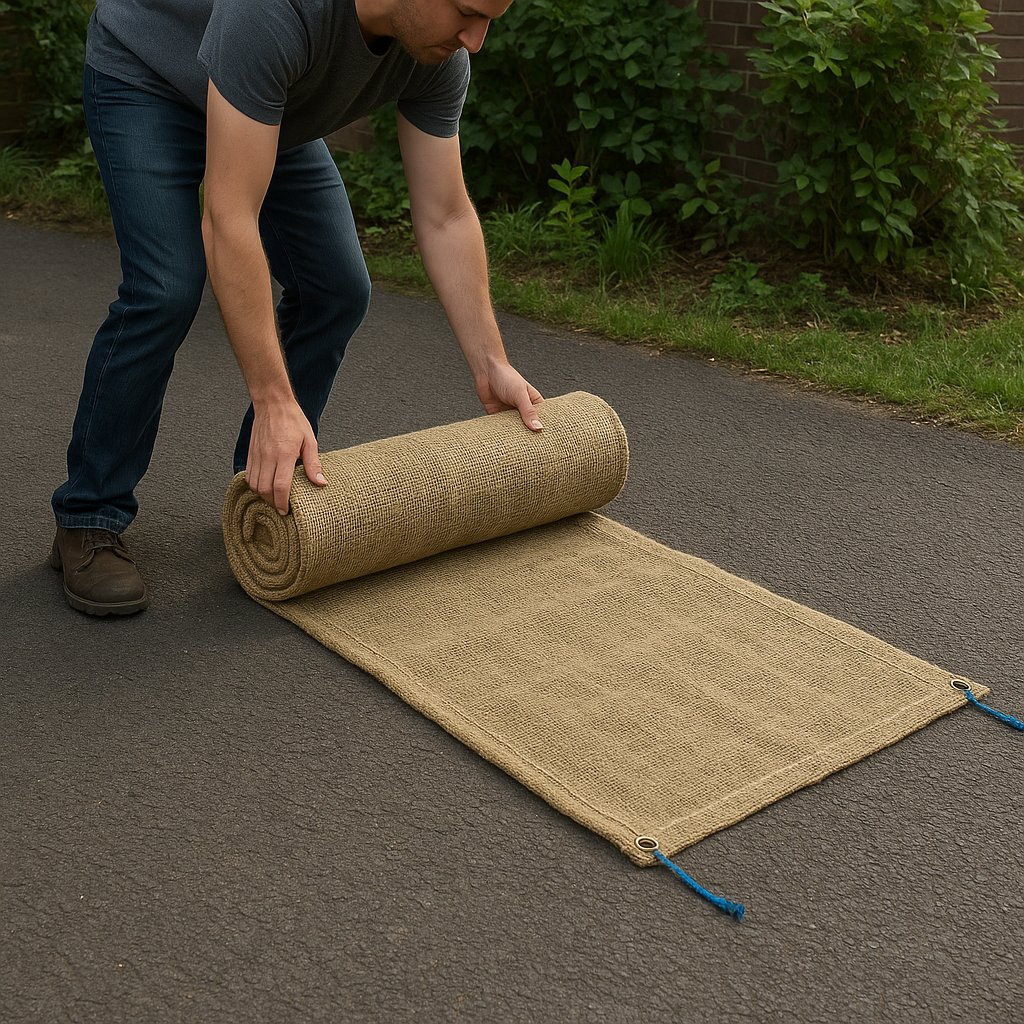Heavy-Duty Multi-Purpose Tarmac Jute Sheet Tarpaulins  Durable Weather Resistant Cover for Outdoor Use